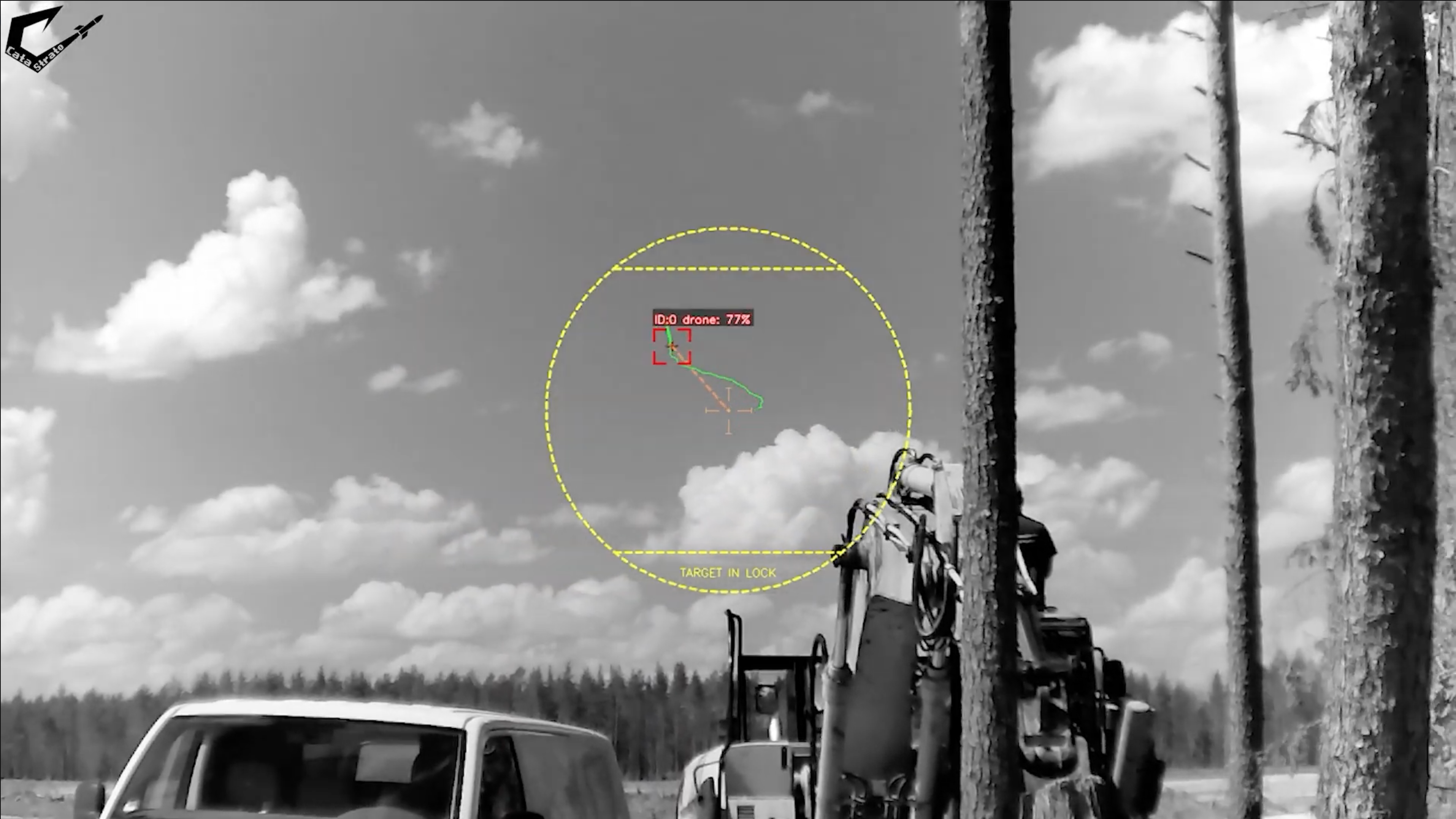 Cata Vision System tracking a drone against sky