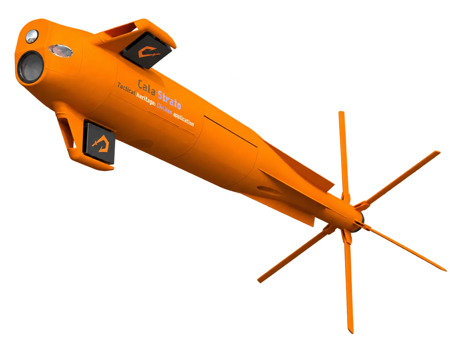 Interceptor rocket with folding fins and an optical seeker